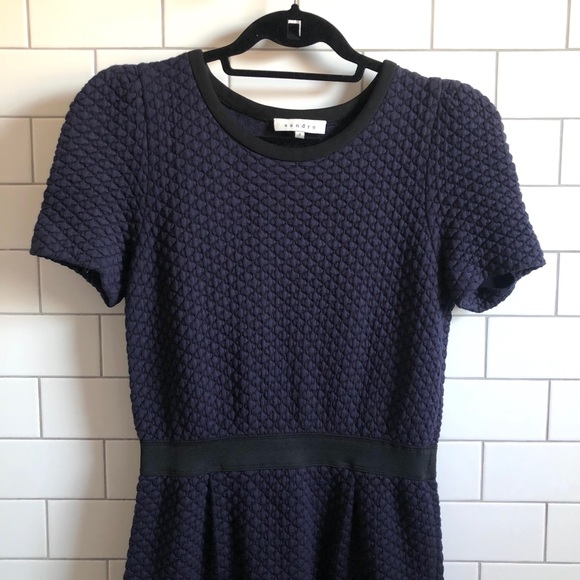 SANDRO “Lauralie” Quilted Stretch Mini-Dress - Picture 2 of 4